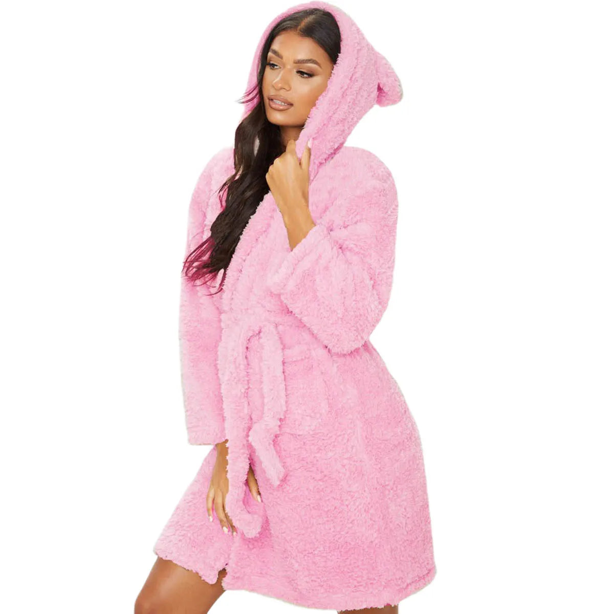 Women&#39;s pajamas Sleepwear Pink Cute Nightgown Robe Winter Unisex Unicorn Plush Pajamas Adults Animal Flannel Bath Robe Sleepwear