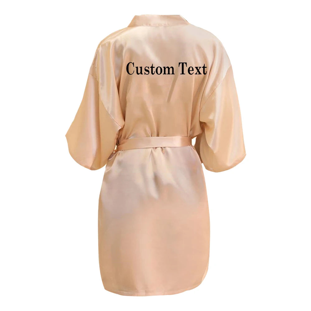 Personalized Custom Name Satin Robe Pajamas  Wedding Bridesmaid Gifts Bridal Party Robes Wedding Satin Dressing Gown