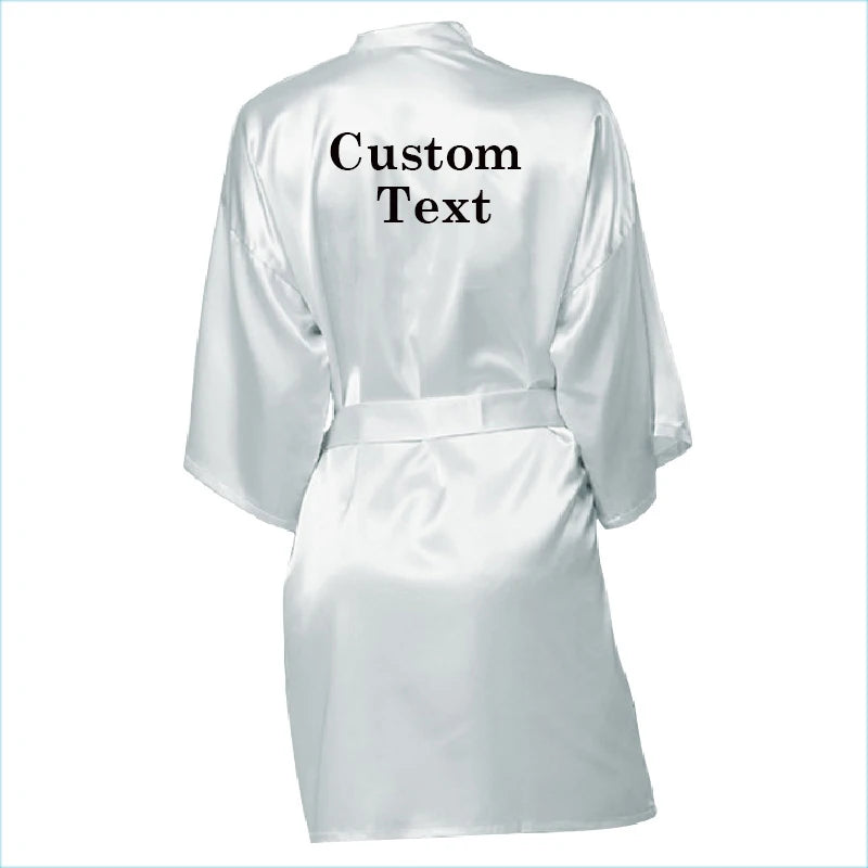 Personalized Custom Name Satin Robe Pajamas  Wedding Bridesmaid Gifts Bridal Party Robes Wedding Satin Dressing Gown