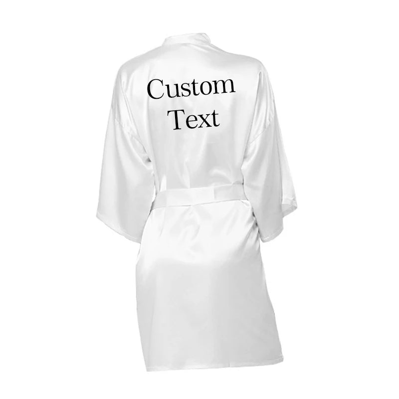 Personalized Custom Name Satin Robe Pajamas  Wedding Bridesmaid Gifts Bridal Party Robes Wedding Satin Dressing Gown