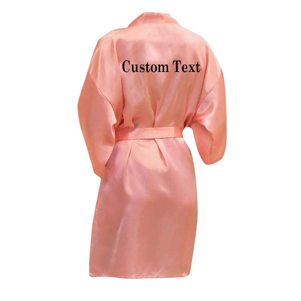 Personalized Custom Name Satin Robe Pajamas  Wedding Bridesmaid Gifts Bridal Party Robes Wedding Satin Dressing Gown