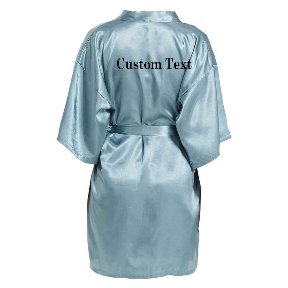 Personalized Custom Name Satin Robe Pajamas  Wedding Bridesmaid Gifts Bridal Party Robes Wedding Satin Dressing Gown