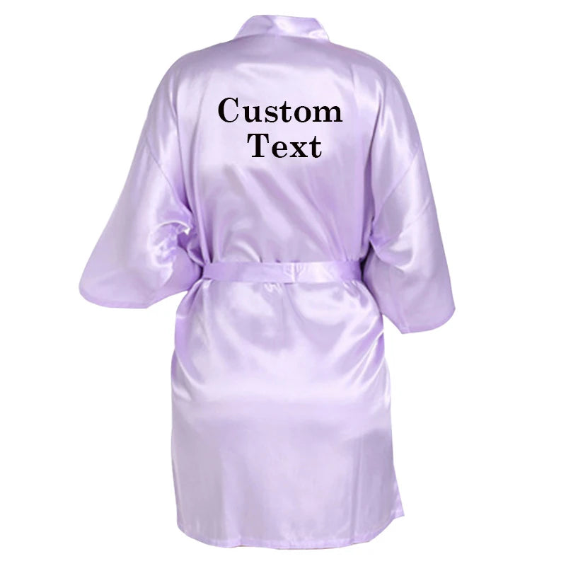 Personalized Custom Name Satin Robe Pajamas  Wedding Bridesmaid Gifts Bridal Party Robes Wedding Satin Dressing Gown