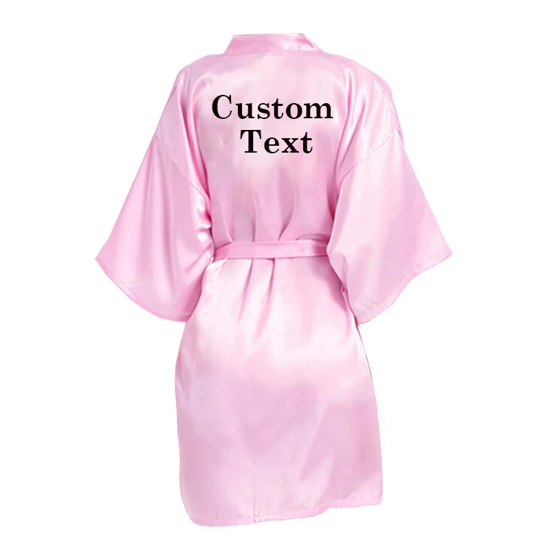 Personalized Custom Name Satin Robe Pajamas  Wedding Bridesmaid Gifts Bridal Party Robes Wedding Satin Dressing Gown