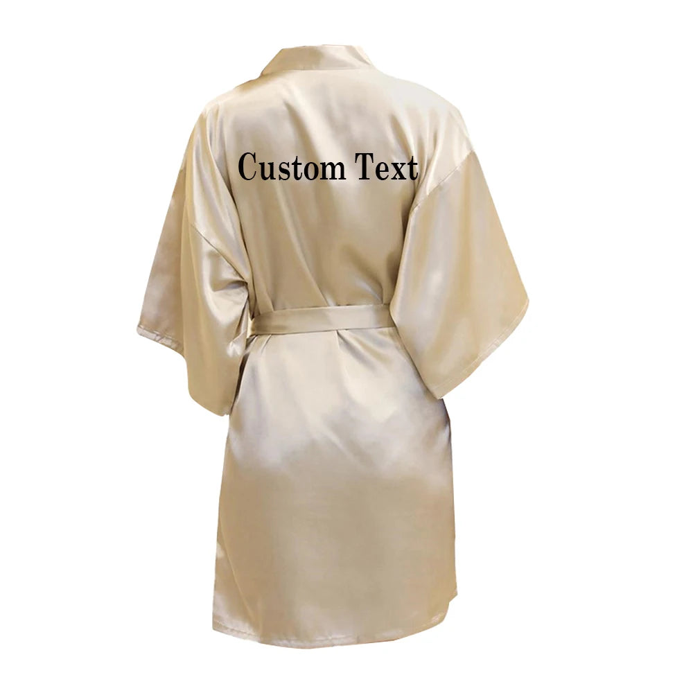 Personalized Custom Name Satin Robe Pajamas  Wedding Bridesmaid Gifts Bridal Party Robes Wedding Satin Dressing Gown