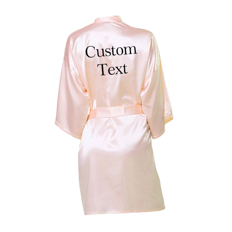 Personalized Custom Name Satin Robe Pajamas  Wedding Bridesmaid Gifts Bridal Party Robes Wedding Satin Dressing Gown