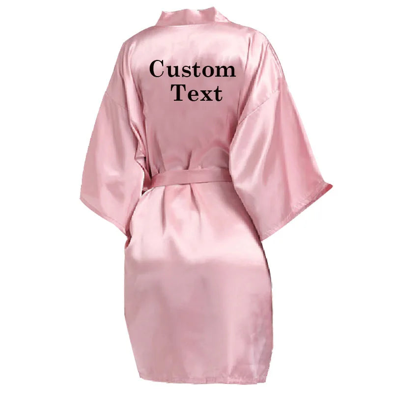 Personalized Custom Name Satin Robe Pajamas  Wedding Bridesmaid Gifts Bridal Party Robes Wedding Satin Dressing Gown