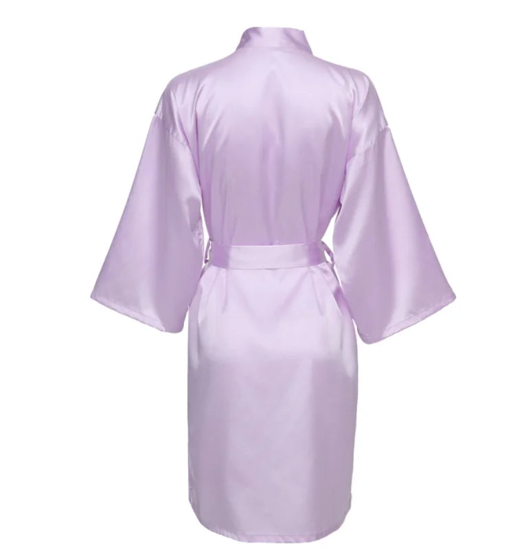 Wedding Party Team Bride Robe With Black Letters Kimono Satin Pajamas Bridesmaid Bathrobe SP2000