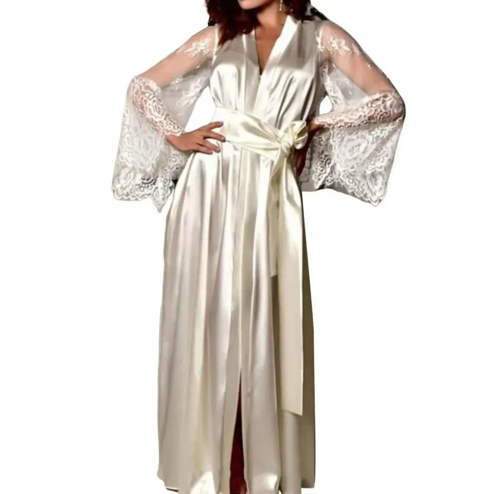 Fabulous Big Sleeves Perspective Lady Sleeping Gown Cardigan Lady Pajamas Sexy Comfortable Lady Nightgown for Bedroom