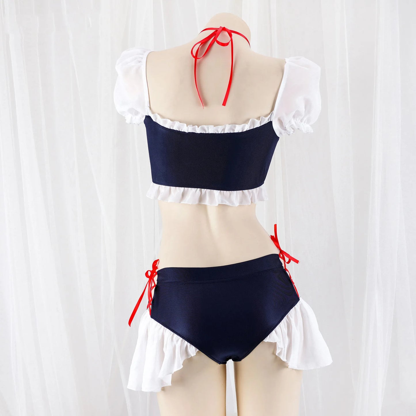 Hot Toys Cute Anime Princess Girl Lolita Chiffon Ruffle Swimsuit Unifrom Women Beach Bikini Underwear Outfits Costumes Cosplay