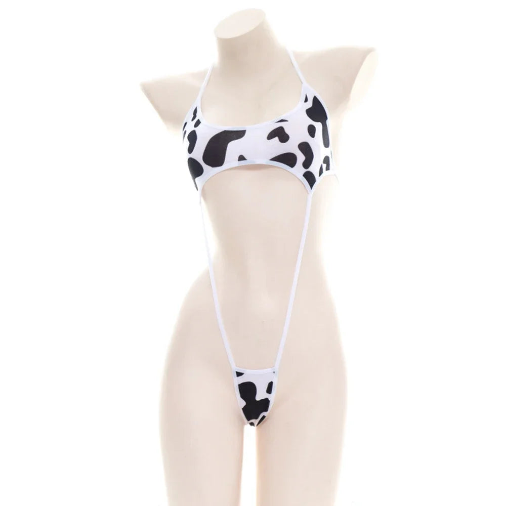 Anime cartoon cow series jumpsuit lingerie girl Unifrom clothing Kawaii girl bikini swimsuit set cosplay