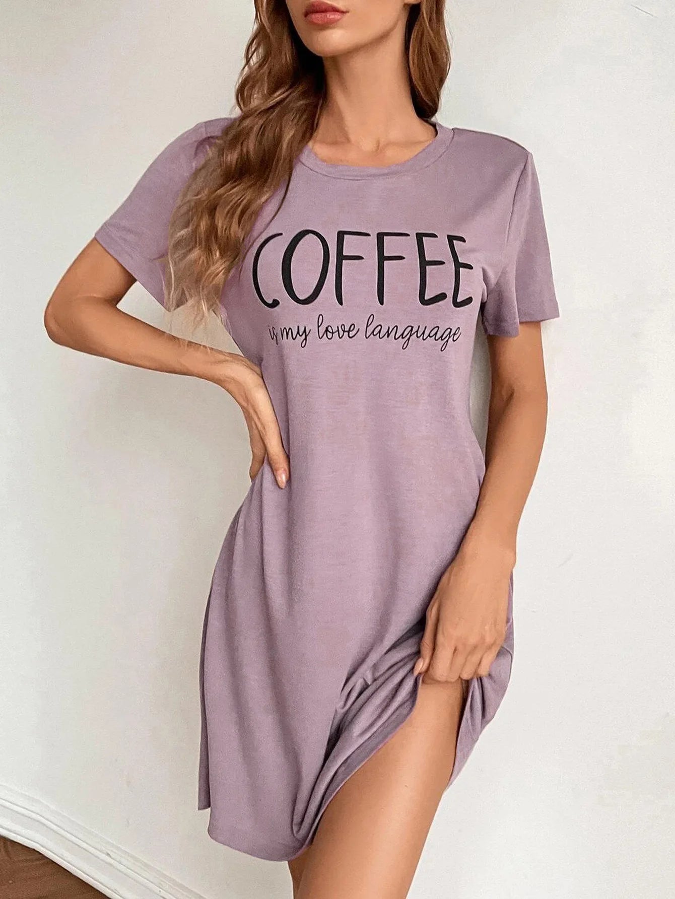 Summer Sexy Sleepwear Casual Night Dress Women O-neck Short Sleeve Lingerie Letter Print Nighties Nightdress Nightwear Homewear