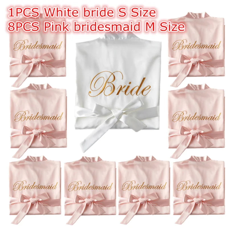 Mix Sale 9/5/3 Pack Wedding Decorations Bride and Bridesmaid Bathrobe Bride To Be Team Bride Bachelorette Party Bridesmaid Gift