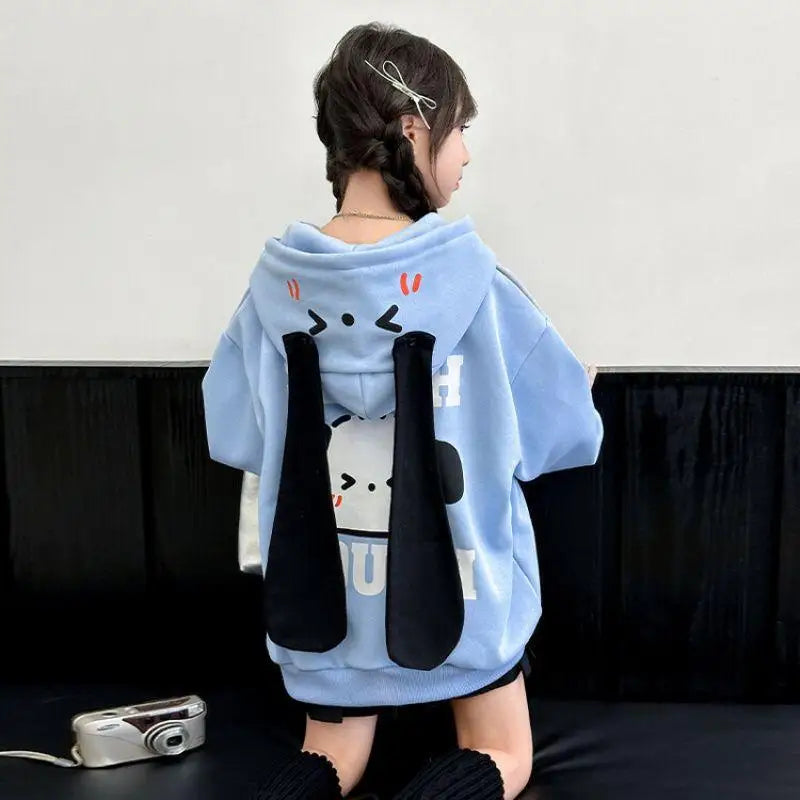 Kawaii Sanrios hello kitty cartoon hooded girl sweatshirt Pochacco autumn winter loose cardigan couple sweet casual tops jacket