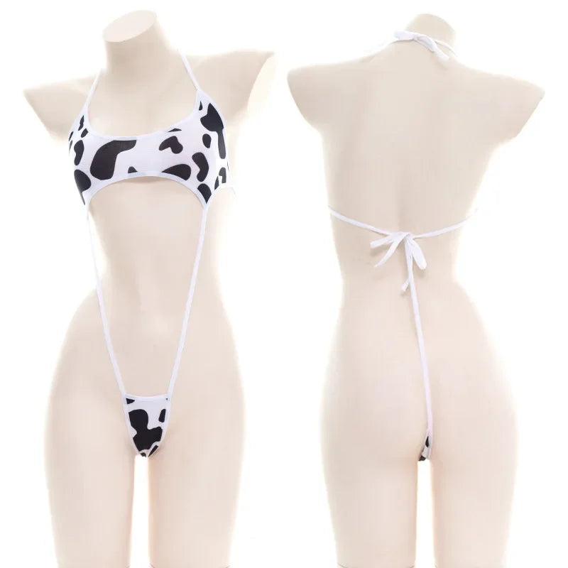 Anime cartoon cow series jumpsuit lingerie girl Unifrom clothing Kawaii girl bikini swimsuit set cosplay