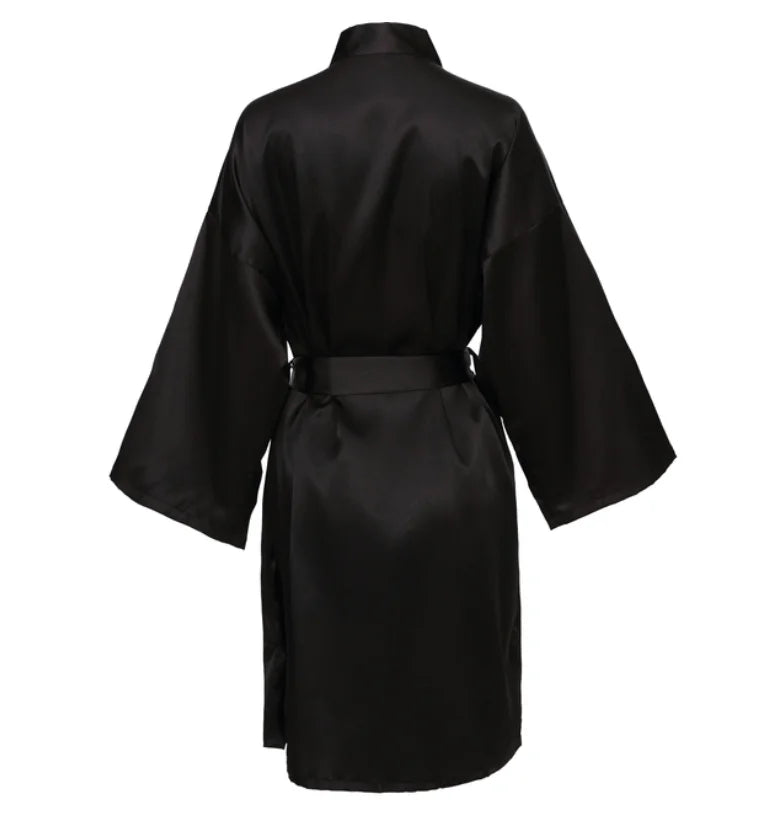 Wedding Party Team Bride Robe With Black Letters Kimono Satin Pajamas Bridesmaid Bathrobe SP2000