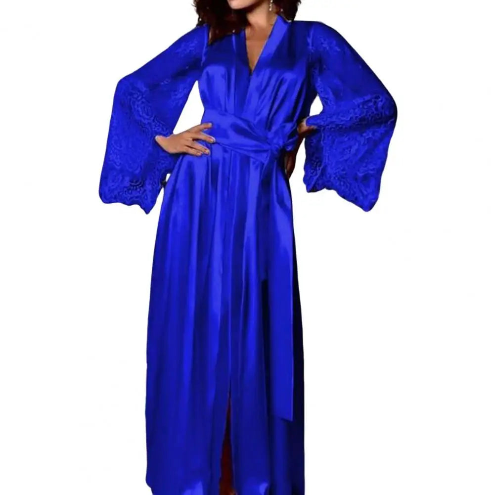 Fabulous Big Sleeves Perspective Lady Sleeping Gown Cardigan Lady Pajamas Sexy Comfortable Lady Nightgown for Bedroom